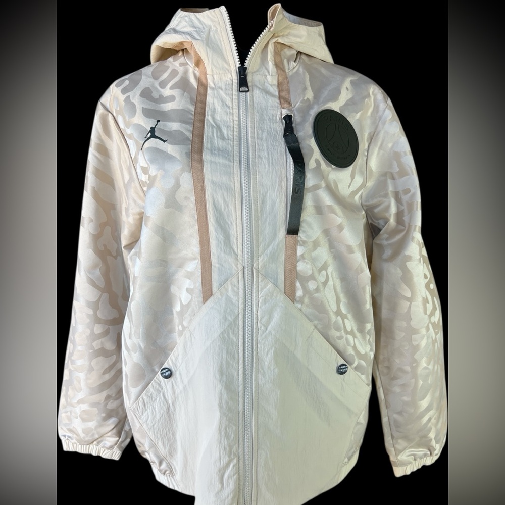 Jordan PSG Jacket Cream Camo Hooded Men’s XS Paris Saint Germain Rare